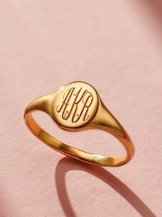 Personalised Monogrammed Signet Ring by Posh Totty Designs - Image 1 of 5