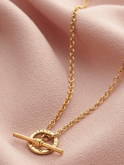 Personalised Mini Message T Bar Lariat Necklace by Posh Totty Designs - Image 1 of 3