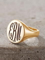 Personalised Mens Chunky Monogrammed Signet Ring by Posh Totty Designs - Image 1 of 4