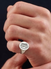 Personalised Mens Chunky Monogrammed Signet Ring by Posh Totty Designs - Image 2 of 4