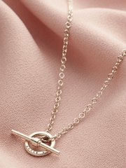 Personalised Mini Message T Bar Lariat Necklace by Posh Totty Designs - Image 1 of 3