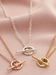 Personalised Mini Message T Bar Lariat Necklace by Posh Totty Designs - Image 2 of 3