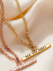 Personalised Textured T Bar Necklace By Posh Totty Designs - Image 3 of 4