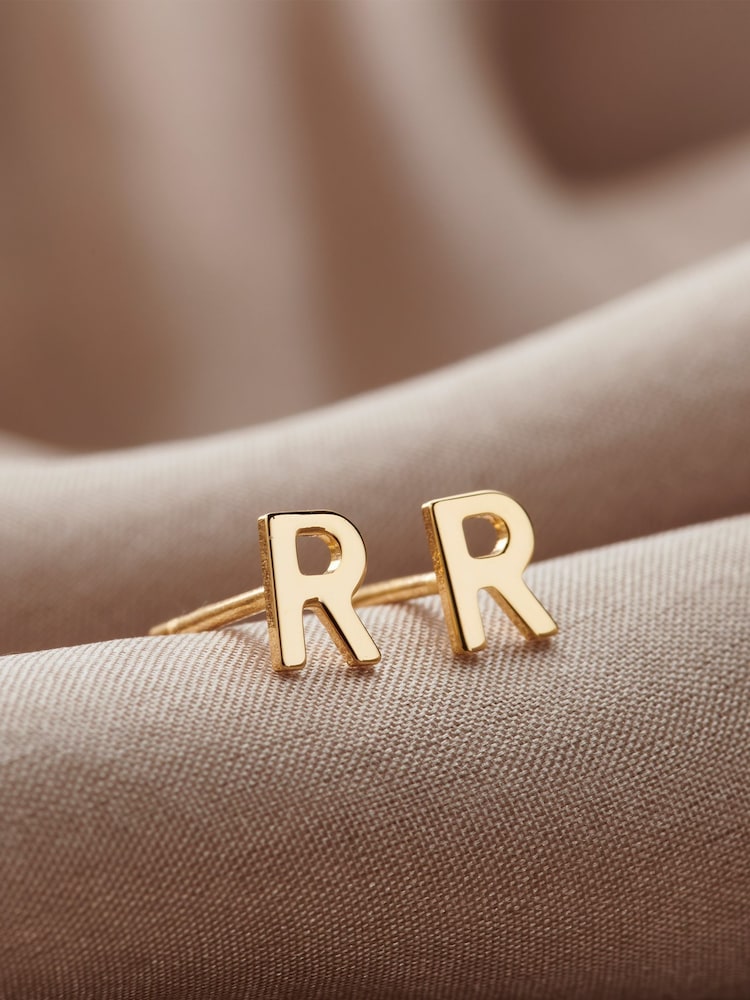 Personalised Initial Stud Earrings by Posh Totty Designs - Image 2 of 4