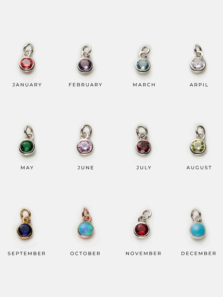 Personalised Birthstone & Initial Letter Charm Necklace by Posh Totty Designs - Image 2 of 3
