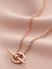 Personalised Mini Message T Bar Lariat Necklace by Posh Totty Designs - Image 1 of 3