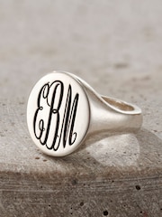Personalised Mens Chunky Monogrammed Signet Ring by Posh Totty Designs - Image 1 of 5