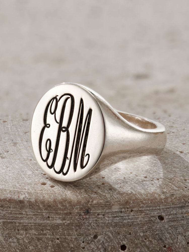Personalised Mens Chunky Monogrammed Signet Ring by Posh Totty Designs - Image 1 of 5