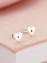 Personalised Mini Heart Stud Earrings By Posh Totty Designs - Image 1 of 4