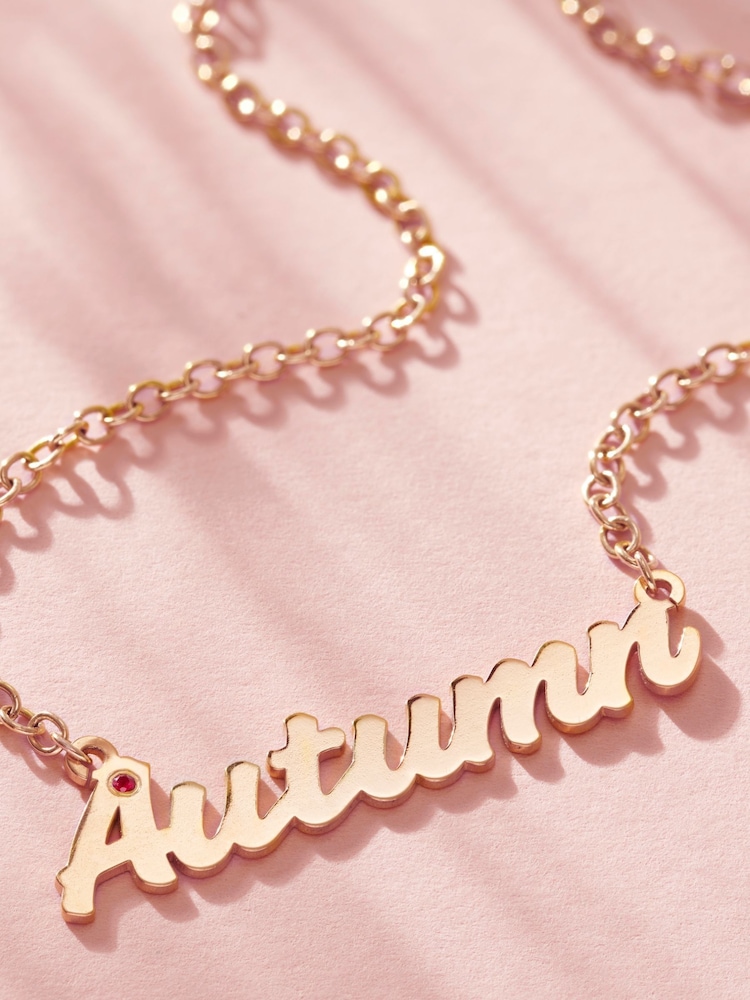 Personalised Birthstone Name Necklace By Posh Totty Designs - Image 1 of 4