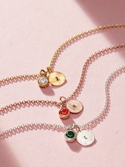 Personalised Birthstone Initial Disc Charm Bracelet by Posh Totty Designs - Image 2 of 4