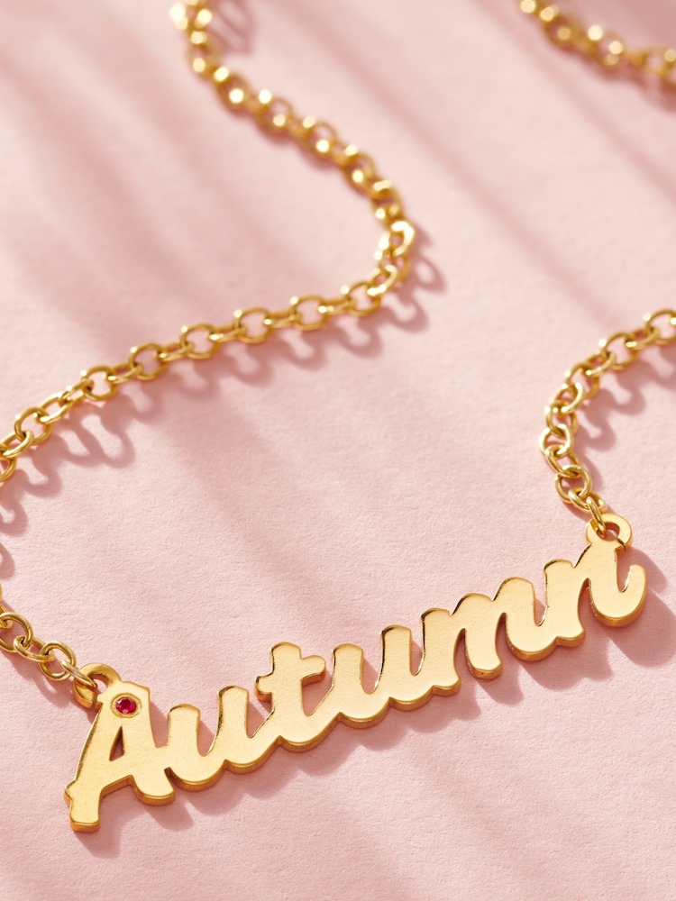 Personalised Birthstone Name Necklace By Posh Totty Designs - Image 1 of 5
