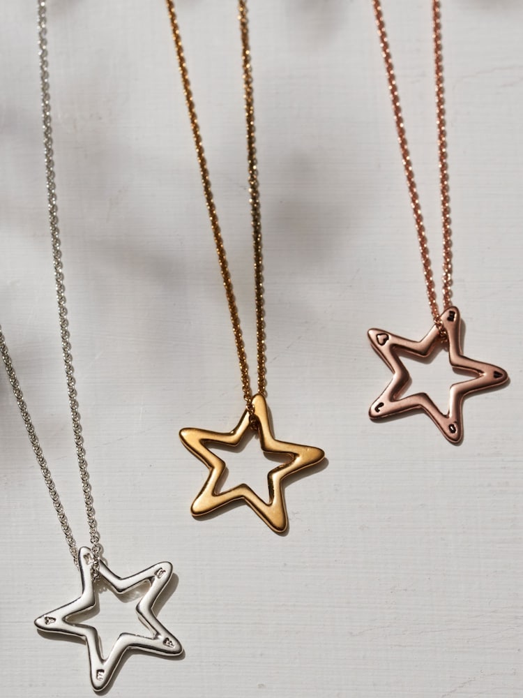 Personalised Open Star Necklace by Posh Totty Designs - Image 2 of 4