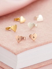 Personalised Mini Heart Stud Earrings By Posh Totty Designs - Image 2 of 4