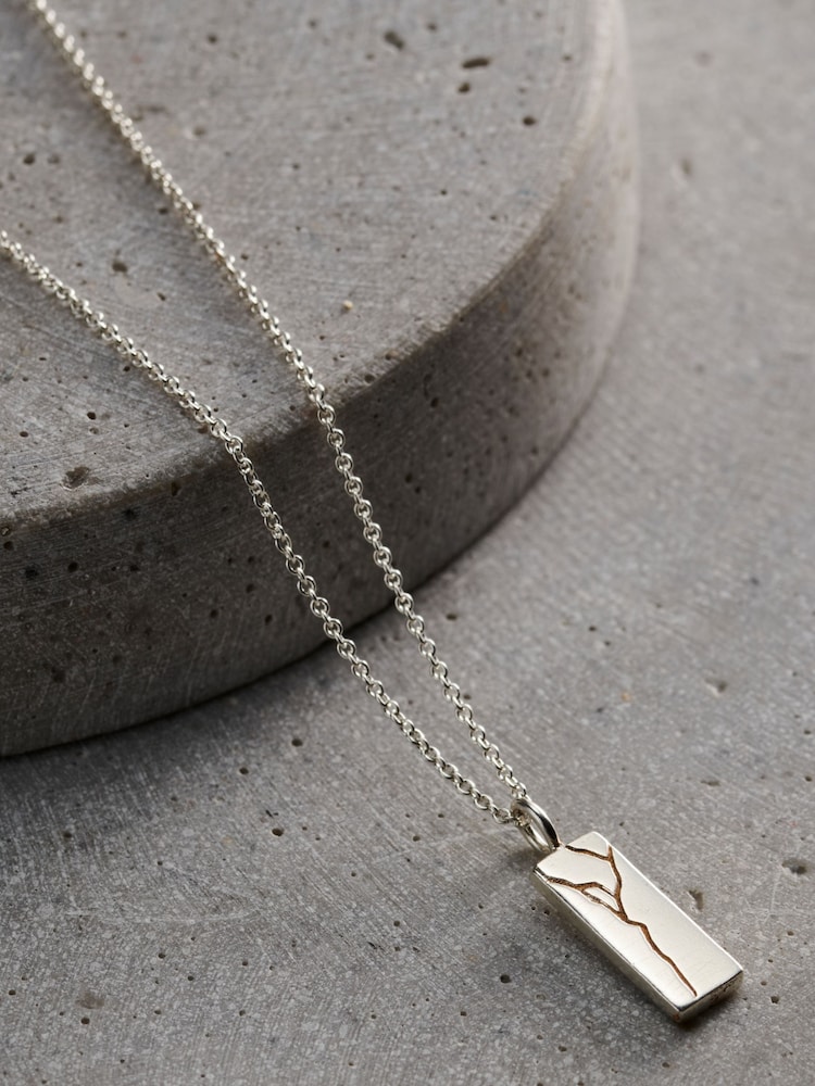 Personalised Mens Kintsugi Tag Necklace by Posh Totty Designs - Image 1 of 4