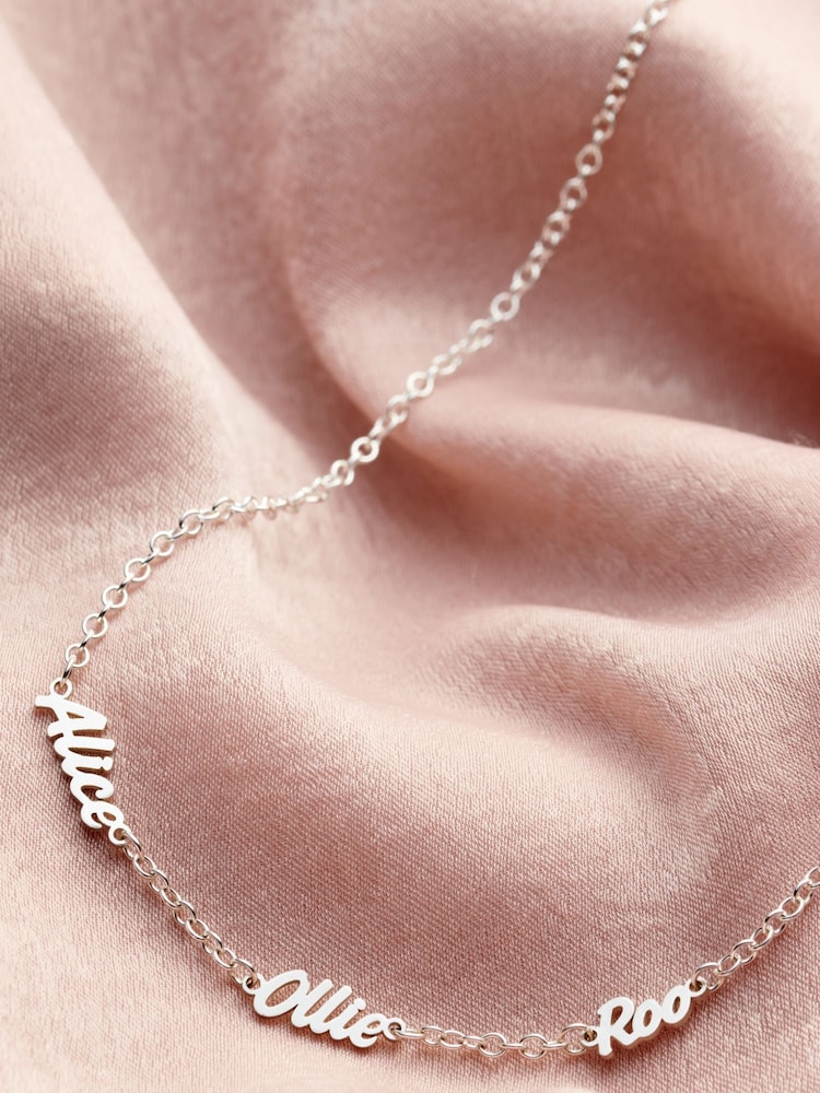 Personalised Family Names Station Necklace by Posh Totty Designs - Image 1 of 3