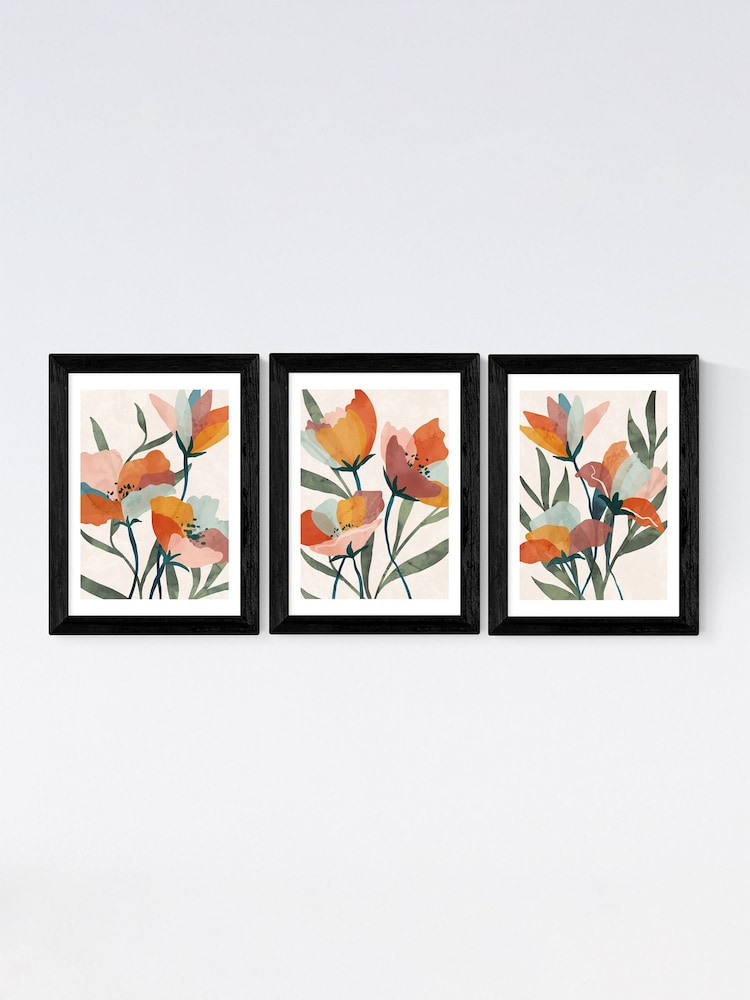 East End Prints Black Summer Bouquet Wall Set Framed Art Print - Image 1 of 2 East End Prints Black Summer Bouquet Wall Set Framed Art Print - Image 1 of 2