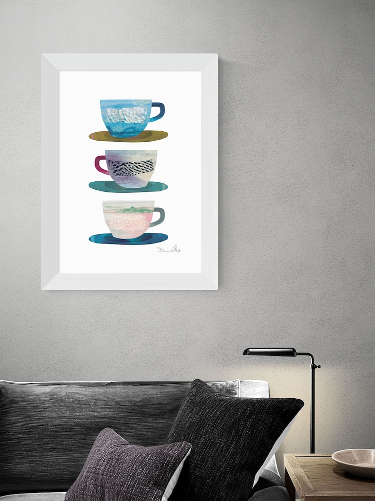 East End Prints White Coffee Cups Framed Art Print - Image 2 of 3