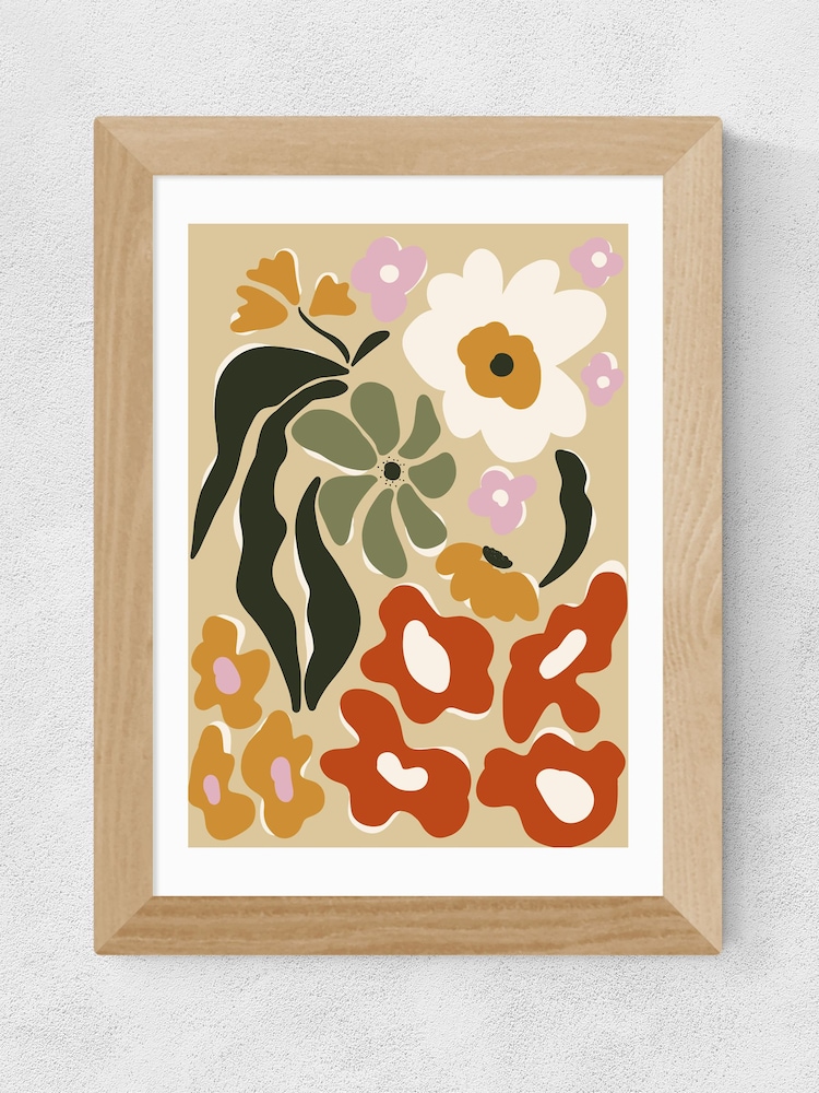East End Prints Oak Mid-Century Garden Framed Art Print - Image 1 of 3
