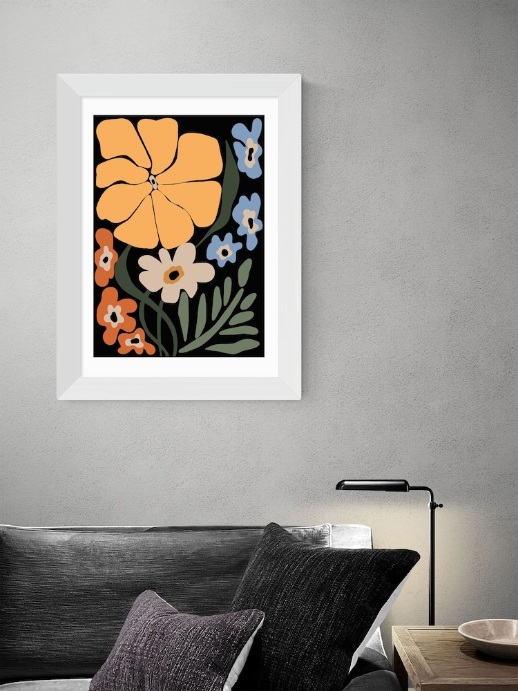 East End Prints White Blooming Big Floral Night Framed Art Print - Image 2 of 3