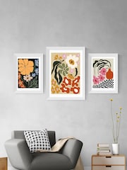 East End Prints White Blooming Big Floral Night Framed Art Print - Image 3 of 3