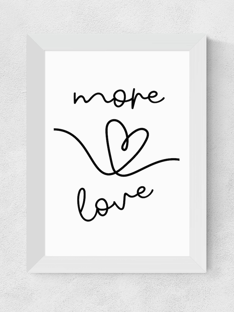 East End Prints White More Love Heart Framed Art Print - Image 1 of 3