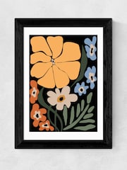 East End Prints Black Blooming Big Floral Night Framed Art Print - Image 1 of 3