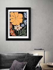 East End Prints Black Blooming Big Floral Night Framed Art Print - Image 2 of 3