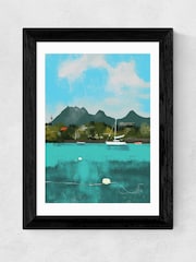 East End Prints Black Tropical View Black Framed Art Print - Image 1 of 3