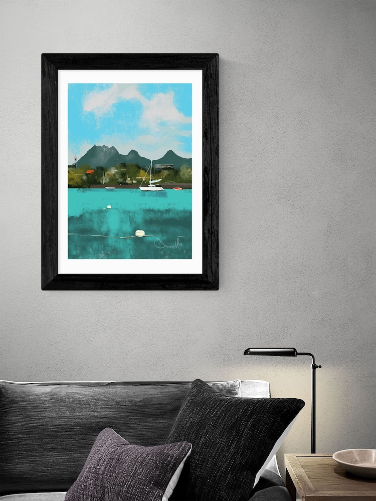 East End Prints Black Tropical View Black Framed Art Print - Image 2 of 3