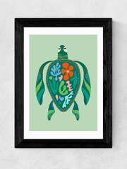 East End Prints Black Sea Turtle Framed Art Print - Image 1 of 3