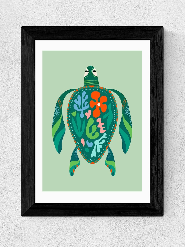 East End Prints Black Sea Turtle Framed Art Print - Image 1 of 3
