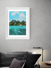 East End Prints White Tropical View White Framed Art Print - Image 2 of 3