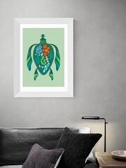 East End Prints White Sea Turtl Framed Art Print - Image 2 of 3