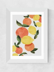 East End Prints White Oranges And Lemons Framed Art Print - Image 1 of 3