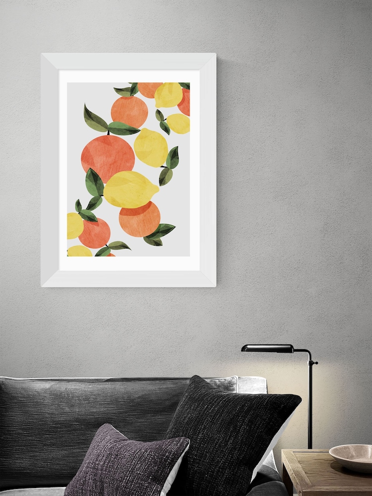 East End Prints White Oranges And Lemons Framed Art Print - Image 2 of 3