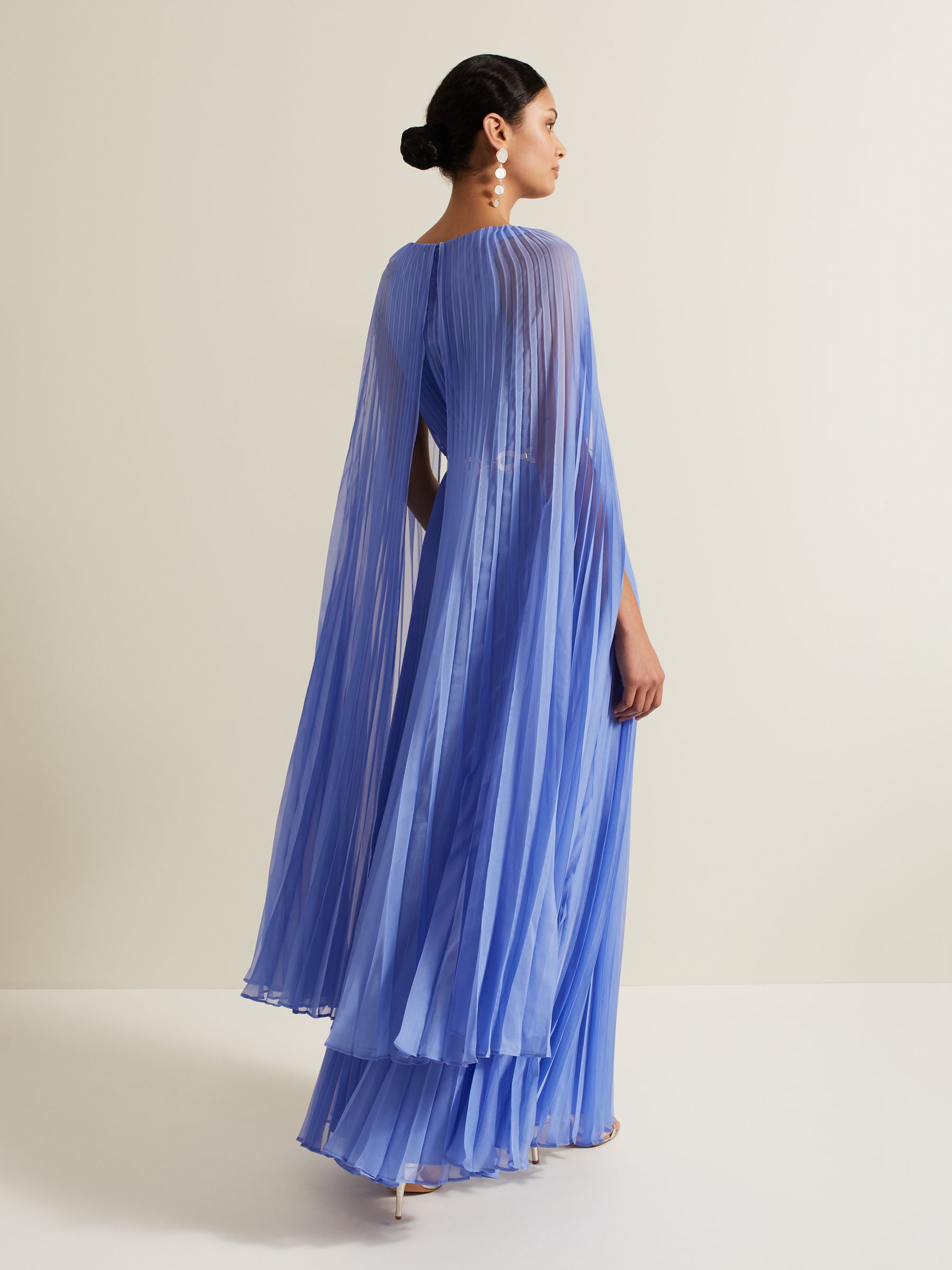 Buy Phase Eight Blue Marren Chiffon Pleated Maxi Dress from Next Ireland