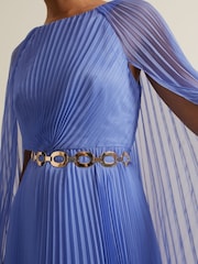 Phase Eight Blue Marren Chiffon Pleated Maxi Dress - Image 5 of 8