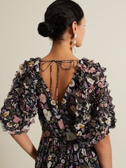 Phase Eight Black Lesley Multi Coloured Floral Maxi Dress - Image 6 of 7