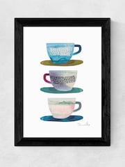 East End Prints Black Coffee Cups Framed Art Print - Image 1 of 3