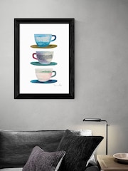 East End Prints Black Coffee Cups Framed Art Print - Image 2 of 3