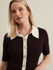 Phase Eight Red Rosie Tipped Collar Top - Image 6 of 7