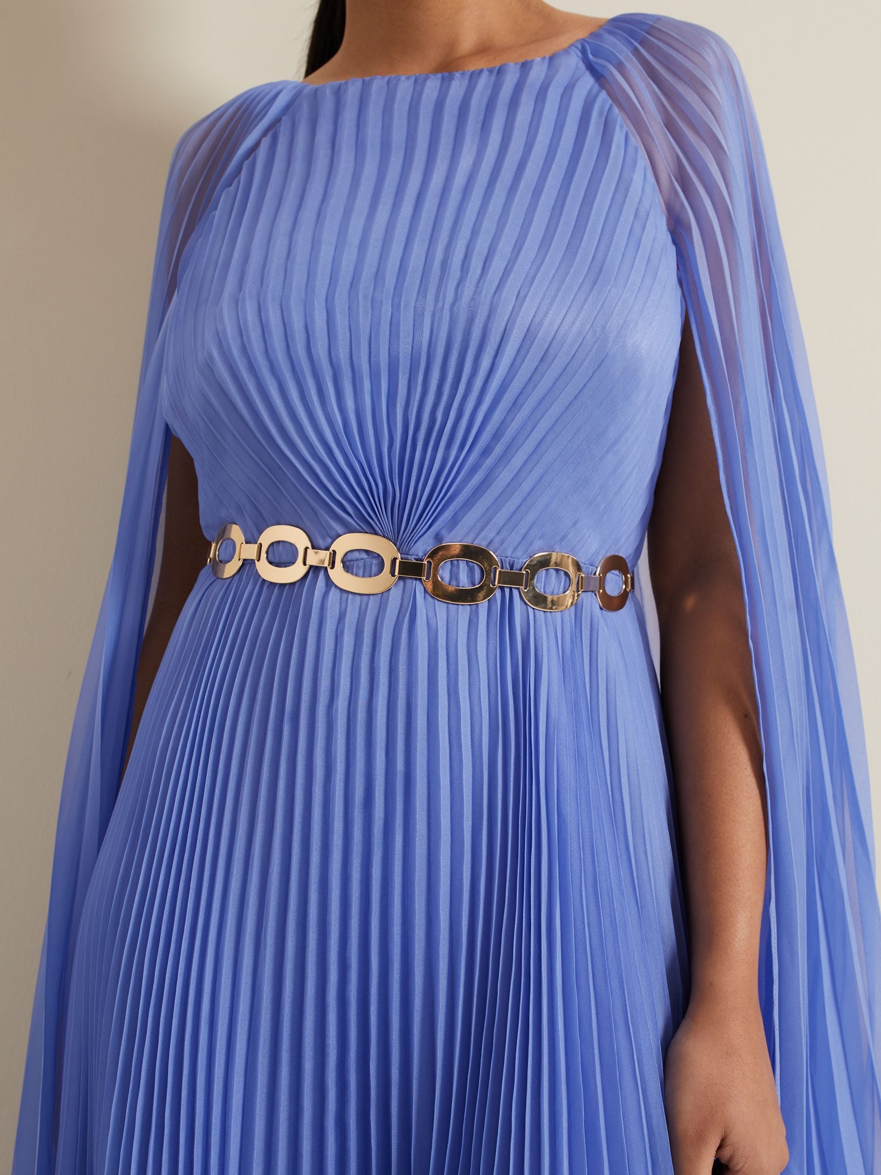 【Phase Eight】Marren ブルーシフォン プリーツ マキシドレス Buy Phase Eight Blue Petite Marren Chiffon Pleated Maxi