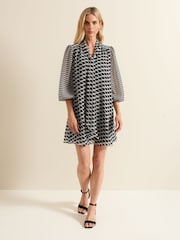 Phase Eight Blue Suki Navy Geo Tunic Mini Dress - Image 5 of 8