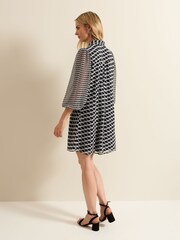 Phase Eight Blue Suki Navy Geo Tunic Mini Dress - Image 7 of 8