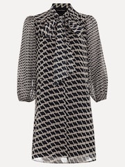 Phase Eight Blue Suki Navy Geo Tunic Mini Dress - Image 8 of 8