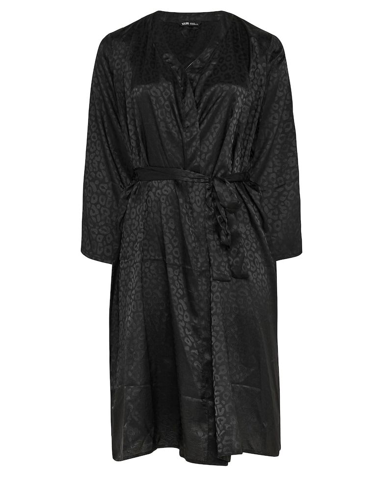 Yours Curve Satin Jacquard Robe - Imagen 5 de 5