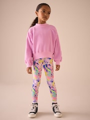 Pink Sweatshirt And Bright Sports Legging Set (3-16yrs) - Image 1 of 7