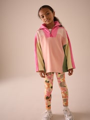 Pink Colourblock Half Zip Sweatshirt And Sports Leggings Set (3-16yrs) - Image 2 of 8