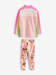 Pink Colourblock Half Zip Sweatshirt And Sports Leggings Set (3-16yrs) - Image 6 of 8